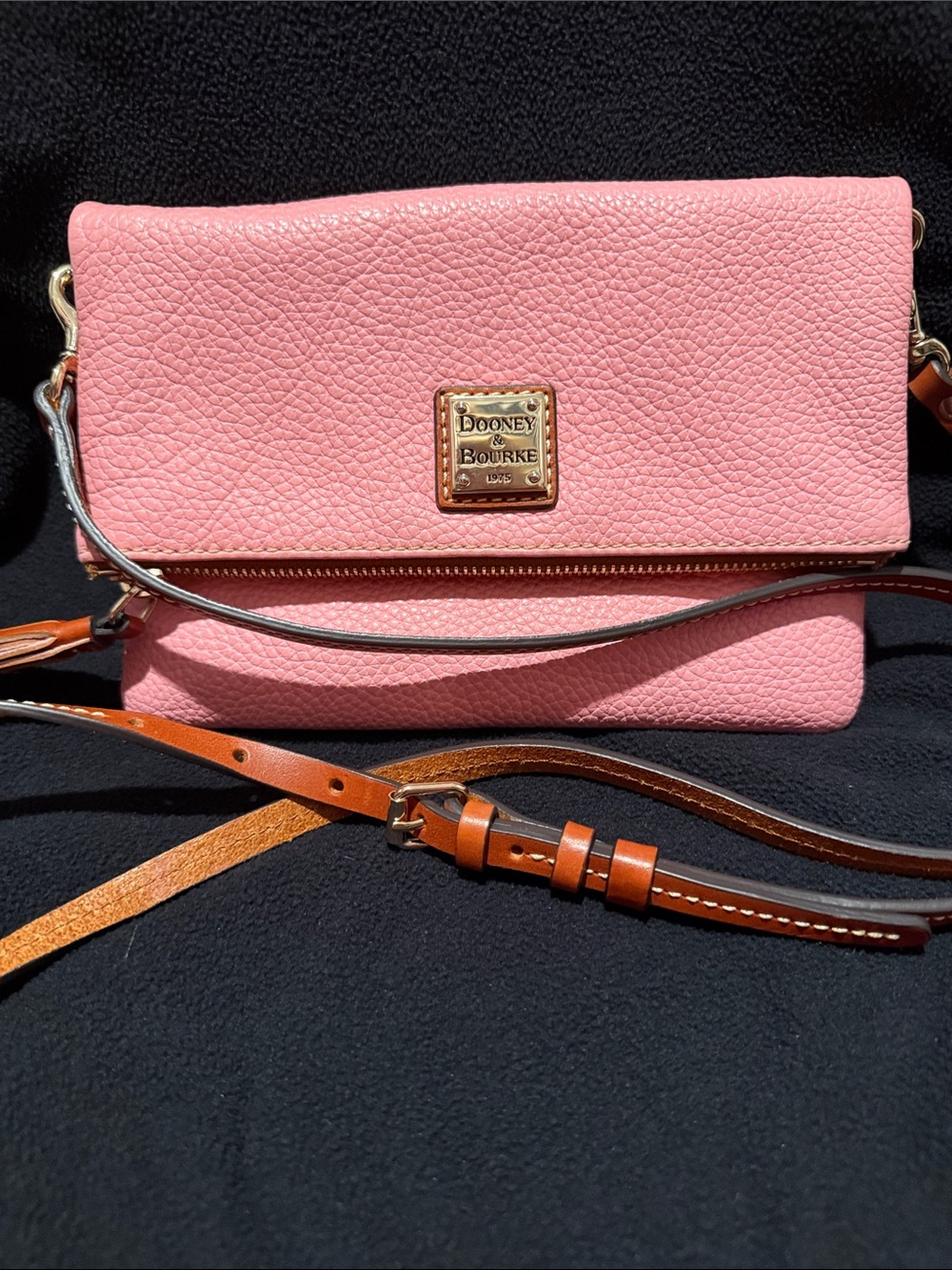 Dooney & Bourke Pink Fold-Over Leather Wristlet Clutch - Picture 6 of 6